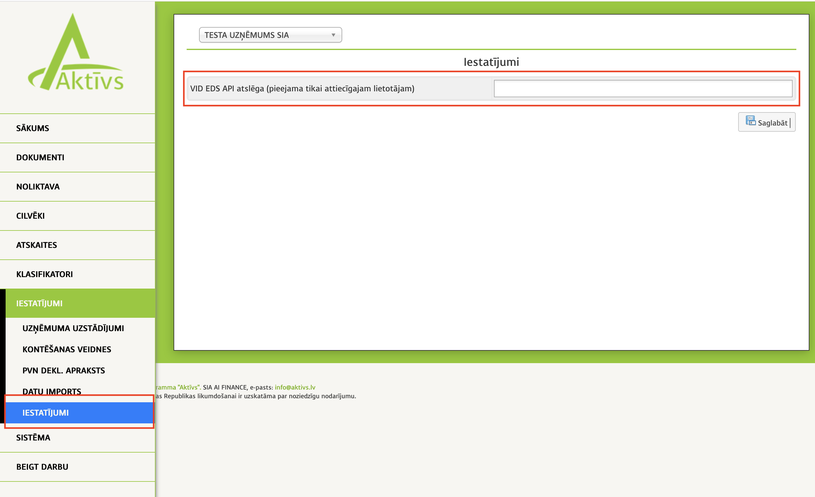 API atslēgas